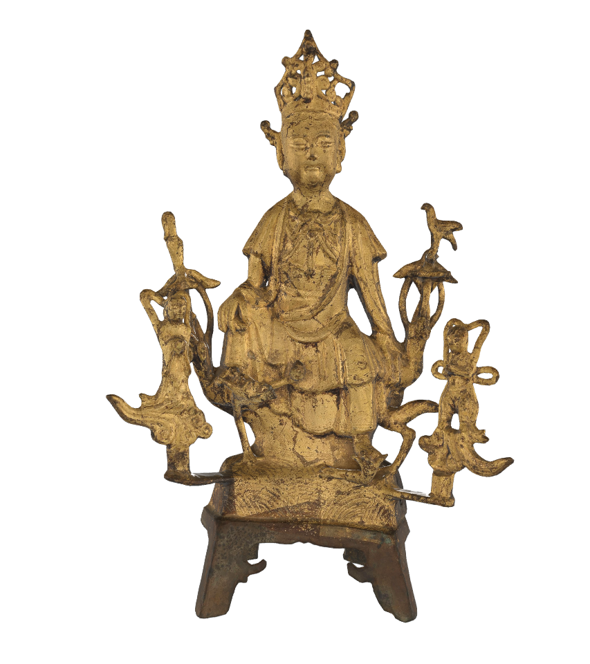 隆庆三年铜贴金自在菩萨坐像